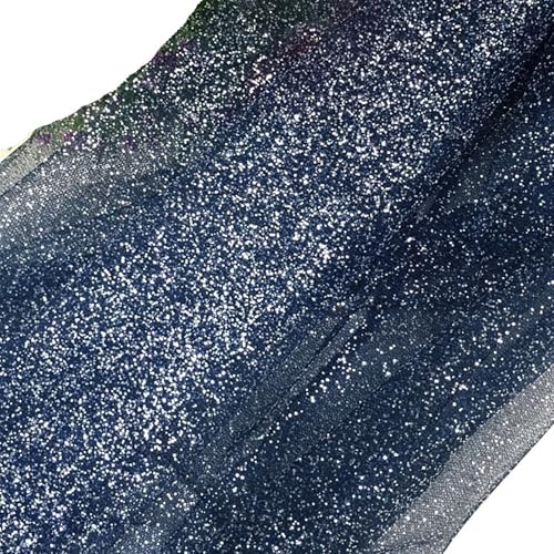 LIZHAYG Braut Spitze Stoffe 150 cm hoch, 300 cm lang, glitzernder Tüll-Spitzenstoff, glänzend for Schleier, Hochzeitskleid, DIY-Spitzenstoffmaterial Spitzenstoff Zierspitze(Blue) von LIZHAYG