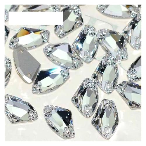 LIZHAYG Doppelkegel Perlen Glas Strass Strass Nähen Auf Strass Flatback Glas Steine ​​стразы Nähen Kristalle for Bekleidung Kleid glasperlen(Crystal,16x27mm-6pcs) von LIZHAYG