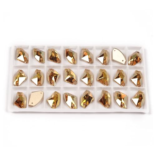 LIZHAYG Doppelkegel Perlen Glas Strass Strass Nähen Auf Strass Flatback Glas Steine ​​стразы Nähen Kristalle for Bekleidung Kleid glasperlen(Sunshine Gold,9x14mm-30pcs) von LIZHAYG