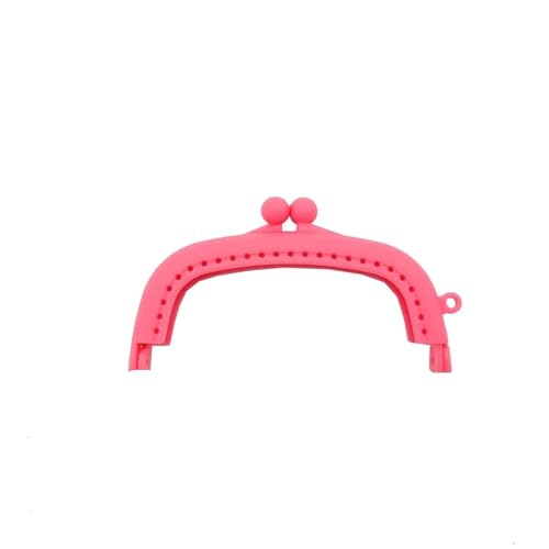 LIZHAYG Schnappverschluss 8,5 cm Arc Harz Kunststoff Geldbörse Rahmen mit Loch Kuss Verschluss for Frauen Taschen Handtaschen DIY häkeln Tasche Machen Zubehör Taschenrahmen Verschluss(Pink) von LIZHAYG