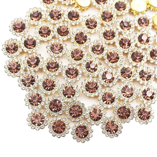 LIZHAYG Strasssteine 8 mm – 12 mm Sonnenblumen-Nähkralle, Strasssteine, Kristalle, Glasperlen, Knöpfe, Steine, for Aufnähen von Strasssteinen for Kleidung, Nähzubehör(Lt Amethyst-G,100PCS_10MM) von LIZHAYG