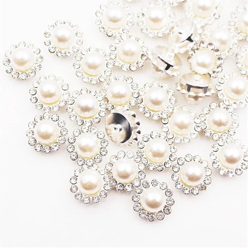 LIZHAYG Strasssteine 8 mm – 12 mm Sonnenblumen-Nähkralle, Strasssteine, Kristalle, Glasperlen, Knöpfe, Steine, for Aufnähen von Strasssteinen for Kleidung, Nähzubehör(Pearl-S,100PCS_10MM) von LIZHAYG