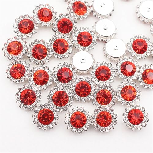 LIZHAYG Strasssteine 8 mm – 12 mm Sonnenblumen-Nähkralle, Strasssteine, Kristalle, Glasperlen, Knöpfe, Steine, for Aufnähen von Strasssteinen for Kleidung, Nähzubehör(Siam-S,30PCS_10MM) von LIZHAYG