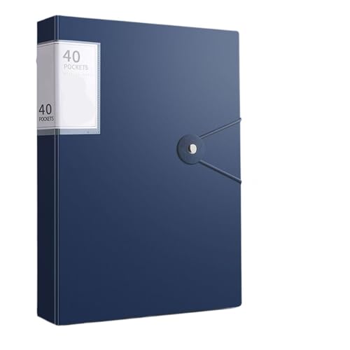 Ringbuch 3-teiliges A4-Dateipaket mit 40 Seiten, Budgetbinder, Dateiordner, große Kapazität, Dokumentenheft, Studentenschreibwaren, Schreibtisch-Organizer(Dark Blue-A4) von LIZHAYG