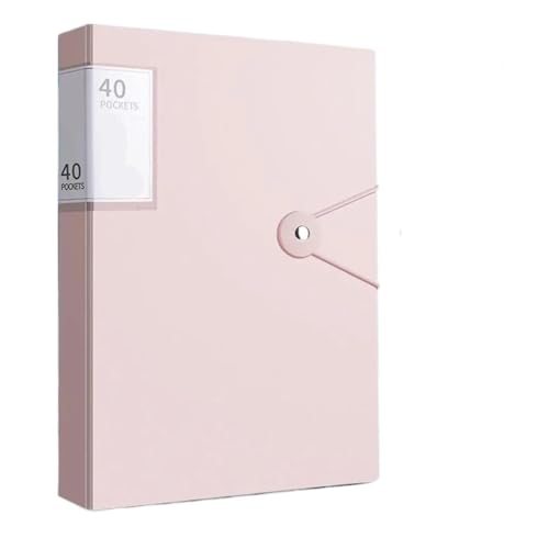 Ringbuch Aufbewahrungsordner, Testpapier-Quittungshalter, Studenten, Loseblattordner, A4-Dateiordner, Papier-Organizer, Dokumente, Clip(Pink-40 pages) von LIZHAYG