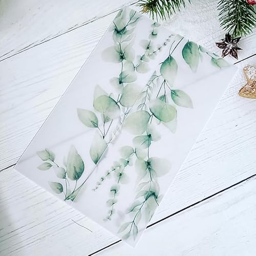 Vorgefaltet Vellum Paper Pergamenthüllen 50 teile/los Pergament Aquarell Grün Blätter Hochzeit Einladung Karte Abdeckung DIY Einladungen Jacke Wrap Hochzeitseinladungen Selber Basteln(Flower-07) von LIZHAYG