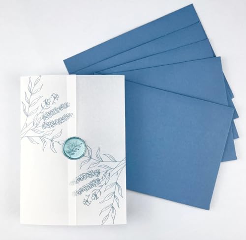 Vorgefaltet Vellum Paper Pergamenthüllen Pergamentpapier, geeignet for eine 5 x 7 Hochzeitseinladung Hochzeitseinladungen Selber Basteln(20pcs) von LIZHAYG