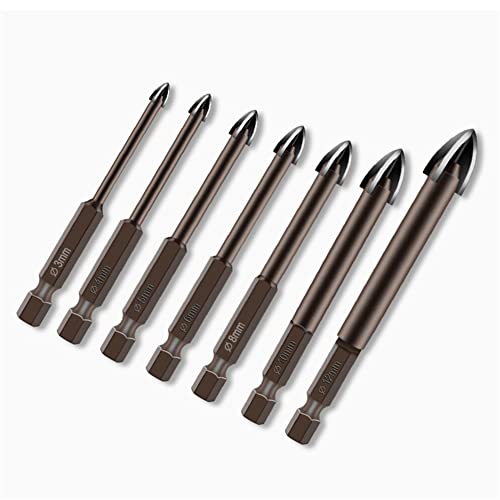 LIZHOUMIL Tile Drill Ceramic Drill,Cross Hexagon Tile Drill Bit Glass Ceramic Hole Opener Alloy Triangle Drill Größe 3mm 4mm 5mm 6mm 7mm 8mm 12mm 1PCS von LIZHOUMIL