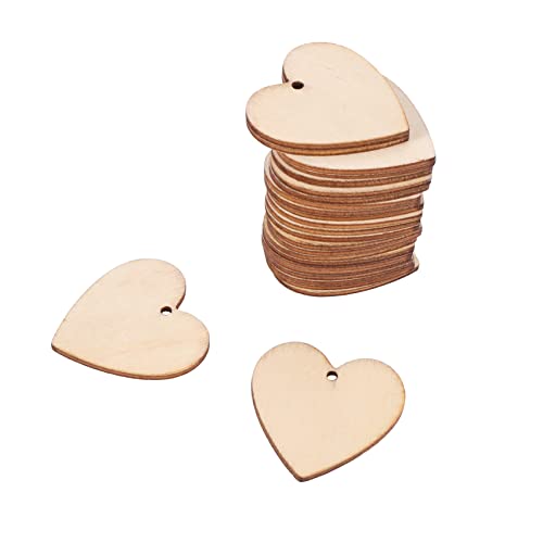 LIZZOT Blank Wooden Heart Schmuck Fuer Crafts-Packung mit 25 Stueck von LIZZOT