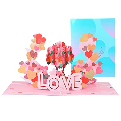 3D-Herz-Baum-Grußkarten-Set, Einladung, Segen, Zubehör für Silvester, Hochzeit, Party, Kartenzubehör von LIbgiubhy