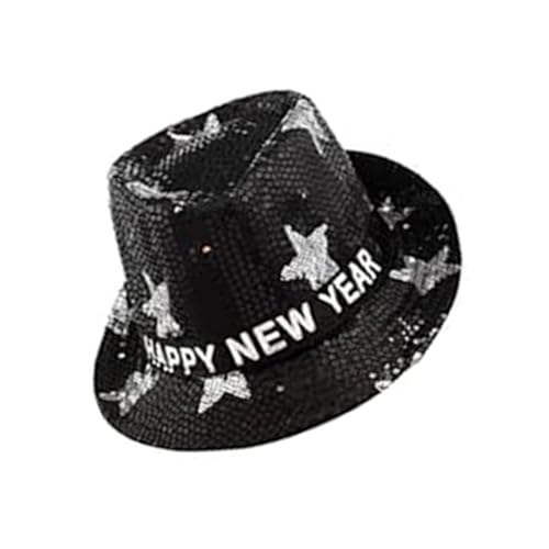 Blinkende Pailletten-Hüte mit Stern, Frohes neues Jahr, Hüte mit LED-Lichtern und Pailletten, für Damen und Herren, Partyzubehör Blinkende Pailletten-Hüte mit Stern, Frohes neues Jahr, Hüte mit LED-Lichtern und Pailletten, für Damen und Herren, Partyzubehör von LIbgiubhy