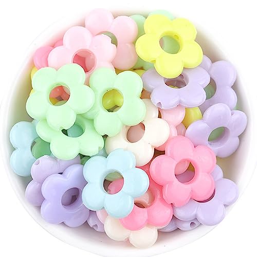 Blumen-Charm-Perlen mit kleinen Löchern, 19 x 19 mm, hohl, für Schmuckherstellung, 50 Stück von LIbgiubhy