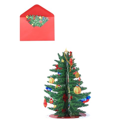 Festliche Weihnachtsbaumschmuckkarte mit Umschlag 3D-Grußkarten Weihnachtskarte Urlaubskarte Winterkarten von LIbgiubhy
