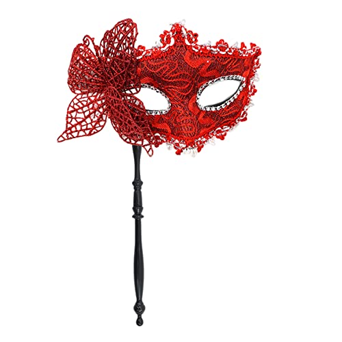 LIbgiubhy Maskerade für Frauen, halbe mit Haltestab, Schmetterling, Abend, Halloween von LIbgiubhy