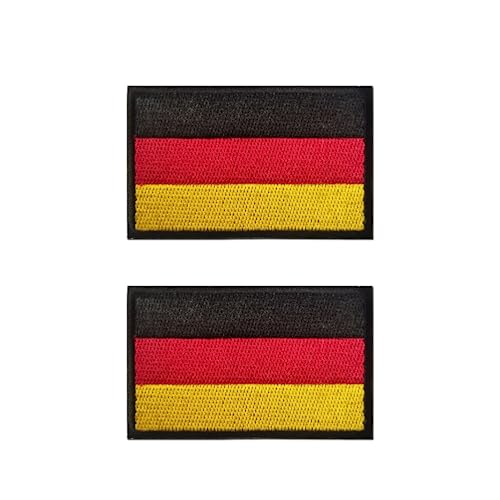 LJFEA 2 Stücke Deutschland Flaggen Patch Gestickt Abzeichen mit Klett Deutsch Applikationen für Kleidung Taschen Rucksack Uniform Weste Hundegeschirr Militär Taktisch Draussen Jersey von LJFEA