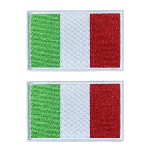 2 Stücke Italien Flaggen Patch Gestickt Abzeichen mit Klett Deutsch Applikationen für Kleidung Taschen Rucksack Uniform Weste Hundegeschirr Militär Taktisch Draussen Jersey von LJFEA