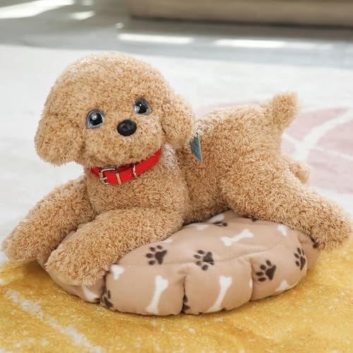LJHLCC 35/55cm Real Life Teddy Hund trägt Kleidung Niedliche Pudel Plüsch Spielzeug Simulation Suffed Tier Puppe für Geburtstagsgeschenk - 55cm-khaki von LJHLCC
