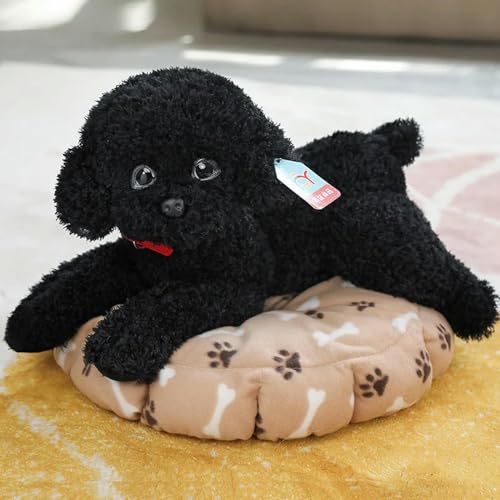 LJHLCC 35/55cm Real Life Teddy Hund trägt Kleidung Niedliche Pudel Plüsch Spielzeug Simulation Suffed Tier Puppe für Geburtstagsgeschenk - 55cm-schwarz von LJHLCC