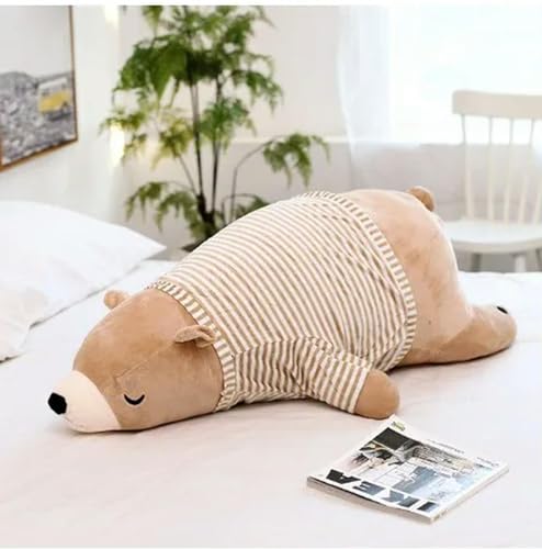 LJHLCC 35-110CM Kawaii Dressing Eisbär Plüsch Puppe Weiche gefüllte Schlafbär Kissen Tier Plüschtiere Geschenke-90cm-braun mit Kleidung von LJHLCC