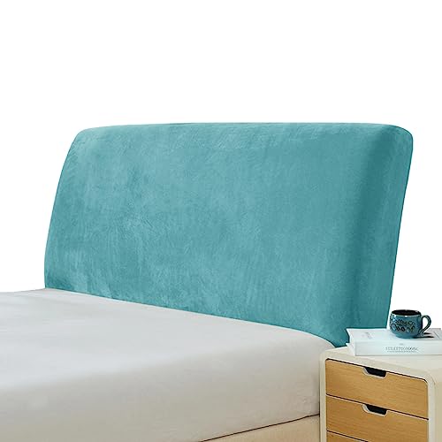 Bett Kopfteil Bezug/Überzug Stretch Samtstoff Bettkopfteil Hussen für Bett Kopfteil Staubdichte Betthusse headboard cover kopfteilbezug Schutzhülle für Schlafzimmer Kopfteil,Blue-200cm(190-210cm) von LJQAIZYL