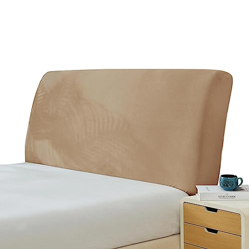 Bett Kopfteil Bezug/Überzug Stretch Samtstoff Bettkopfteil Hussen für Bett Kopfteil Staubdichte Betthusse headboard cover kopfteilbezug Schutzhülle für Schlafzimmer Kopfteil,Sand-150cm(140-170cm) von LJQAIZYL