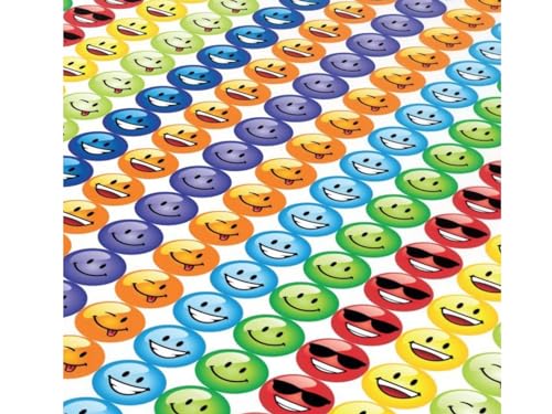 Aufkleber bunte Sticker Smiley 10mm selbstklebend immer 1104 Stück runde Smiley-Aufkleber (Bunt - 9 Farben) von LK Trend & Style