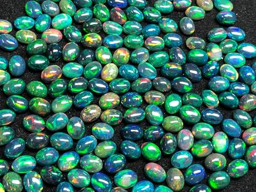 4-6MM Black Opal Cabochon AAA Quality Black Opal 1pcs OVAL Cabochon Ethiopian Opal Cabochon Natural welo opal multi fire opal loose Gemstone For Jewelry Making von LKBEADS