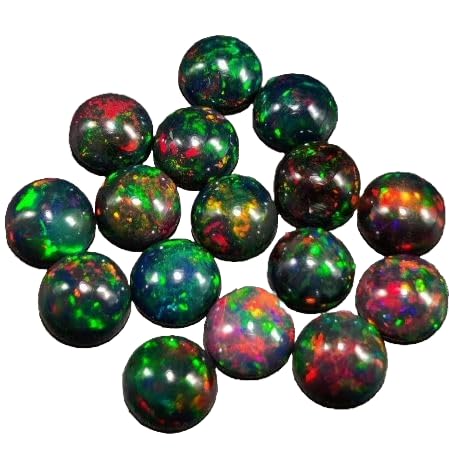 7x7MM Black Ethiopian Opal,1Pcs Cabochon AAA Quality Black Ethiopian Opal,1Pcs ROUND Cabochon Ethiopian Opal Cabochon Natural welo opal multi fire opal loose Gemstone For Jewelry Making OPAL-3318 von LKBEADS