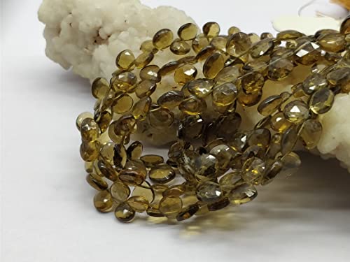 Beer Quartz Faceted Heart Shape Natural Gemstone Briolette Drilled Beads 8x7mm 9.5 inch strand, Faceted Beads | Beads For Jewelry April_18_04-2032 von LKBEADS