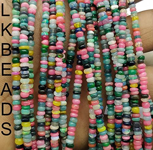 Ethiopian Opal Smooth Rondelle Beads, 3mm Ethiopian Opal Rondelle Beads, Rondelle Beads, Opal Smooth Beads, Rose Quartz Beads 16 inches April_18_04-2050 von LKBEADS