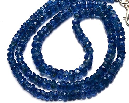 LKBEADS 1 Strand Natural Nepal Kyanite 4 to 6MM Faceted Rondelle Beads 17.5 Inch von LKBEADS