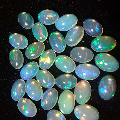 LKBEADS 10 PIECE 6X4 MM NATURAL ETHIOPIAN WELO FIRE OPAL OVAL SHAPE CABOCHON'S ##DDL41A1 von LKBEADS