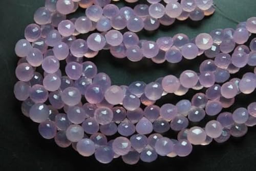 LKBEADS 7 Inches Strand, st, Purple Lavender Chalcedony Onion Briolettes, Size 7-8mm von LKBEADS