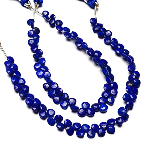 LKBEADS 8 inch strand of gem afghanistan lapis lazuli 5mm heart faceted beads for DIY jewelry making. afghanistan lapis lazuli beads strand von LKBEADS