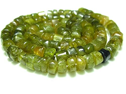 LKBEADS Green Tourmaline Smooth Wheels- 14" Strand -Stones measure- 4-5mm von LKBEADS