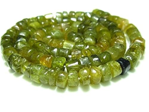 LKBEADS Green Tourmaline Smooth Wheels- 14" Strand -Stones measure- 4-5mm von LKBEADS