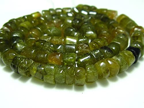 LKBEADS Green Tourmaline Smooth Wheels- 14" Strand -Stones measure- 4mm von LKBEADS