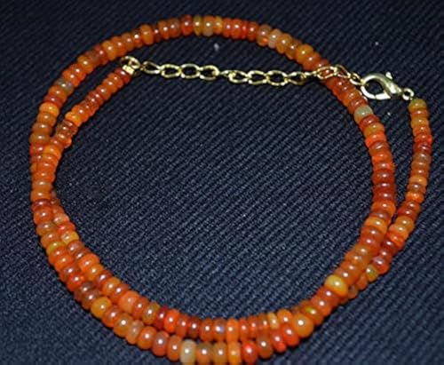 LKBEADS Natural orange Ethiopian opal smooth Beads,4-5 mm Approx, 16 inch Strand von LKBEADS