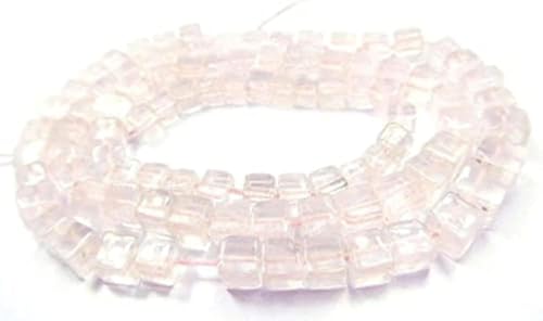 LKBEADS Rose Quartz Natural Gemstone 4.5 Mm Plain Cube Shape Beads 13" Strand von LKBEADS