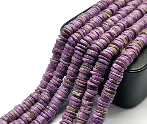 Natural Charoite 5-6mm Smooth Tyre Shape Beads Wheel cut gemstone Beads 8 inch Srand, Heishi Beads, Bracelet Earring And Necklace Jewelry Making Craft HEISHI-29 von LKBEADS