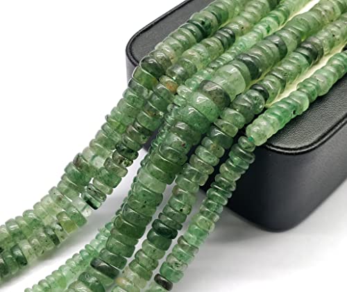 Natural Green Strawberry 5mm Smooth Tyre Shape Beads Wheel cut gemstone Beads 8 inch Srand, Heishi Beads, Bracelet Earring And Necklace Jewelry Making Craft HEISHI-39 von LKBEADS