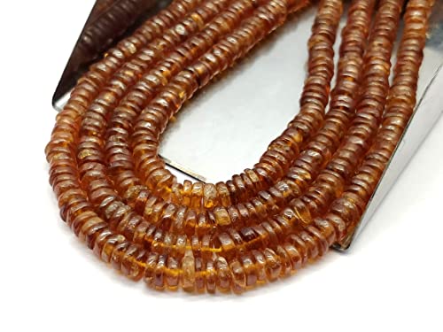 Natural Hessonite Garnet 5mm Smooth Tyre Shape Beads Wheel cut gemstone Beads 8 inch Srand, Heishi Beads, Bracelet Earring And Necklace Jewelry Making Craft HEISHI-24 von LKBEADS