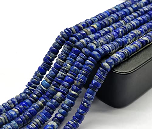 Natural Lapis 4-6mm Smooth Tyre Shape Beads Wheel cut gemstone Beads 8 inch Srand, Heishi Beads, Bracelet Earring And Necklace Jewelry Making Craft HEISHI-53 von LKBEADS