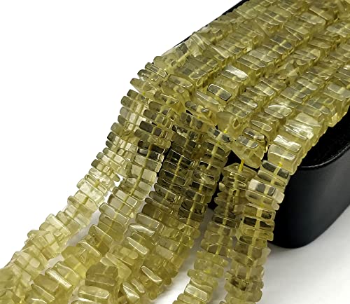 Natural Lemon quartz 5mm Smooth Heishi Shape Beads Square Heishi gemstone Beads 8 inch Srand, Heishi Beads, Bracelet Earring And Necklace Jewelry Making Craft HEISHI-66 von LKBEADS