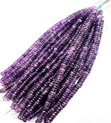 Natural Purple Amethyst 6mm Tyre Faceted 6.5 Inch 32 to 35 Pieces Purple Color Rare Gemstone Beads Strand German_Beads_19 von LKBEADS