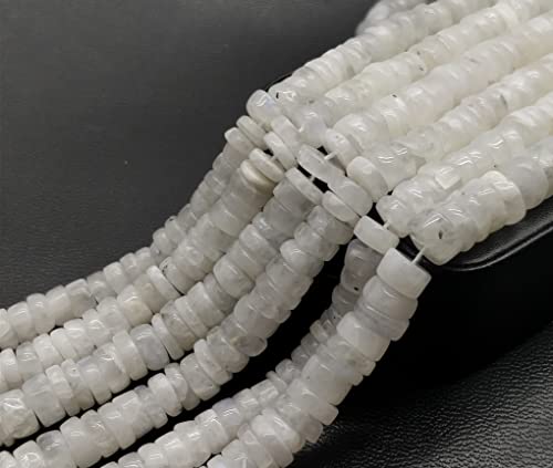 Natural Rainbow moonstone 5-7mm Smooth Tyre Shape Beads Wheel cut gemstone Beads 8 inch Srand, Heishi Beads, Bracelet Earring And Necklace Jewelry Making Craft HEISHI-36 von LKBEADS