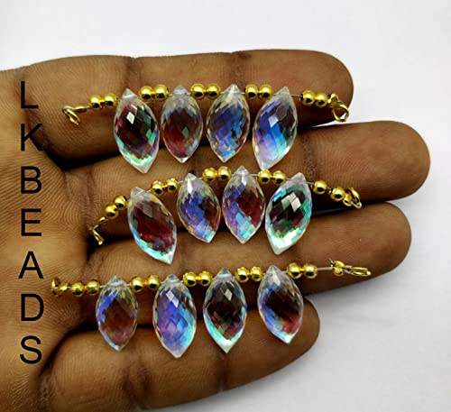 Rainbow Quartz Faceted Marquise Shape Gemstone Beads 8x16MM, 2" Strand Multi Fire Quartz Bead, Rainbow Marquise Briolette April_18_04-2051 von LKBEADS