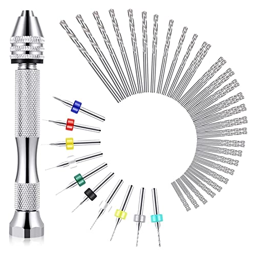 LKGKBVMDVC For 57 Stück Handbohrer-Set, Pin-Vise-Handbohrer 46-Stücke Micro-Typ-Twist-Bohrer for 10 PCs PCB Mini-Bohrer-Bits. von LKGKBVMDVC