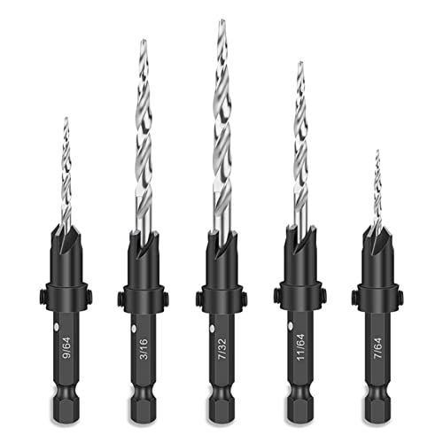 LKGKBVMDVC For Bohrbits 11 Stück 4, 6, 8, 10, 12 Sätze von 1/4-Zoll-Kegelstahlbohrer for hoher Geschwindigkeit, hexagonaler Schraubenschlüssel von LKGKBVMDVC