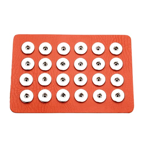 LKLDM Schmuckständer, 12 mm/18 - 20 mm, Kunstleder, Schnappverschluss, für bis zu 24 Charms (18 - 20 mm, Orange) von LKLDM